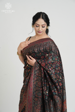 Smoky Black Kani Silk Saree