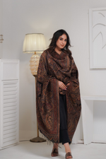 Black Kani Silk Jamawar Paisley Dupatta