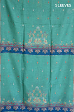 Green Kani Silk Linen Suit With Floral Dupatta