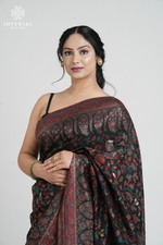 Smoky Black Kani Silk Saree