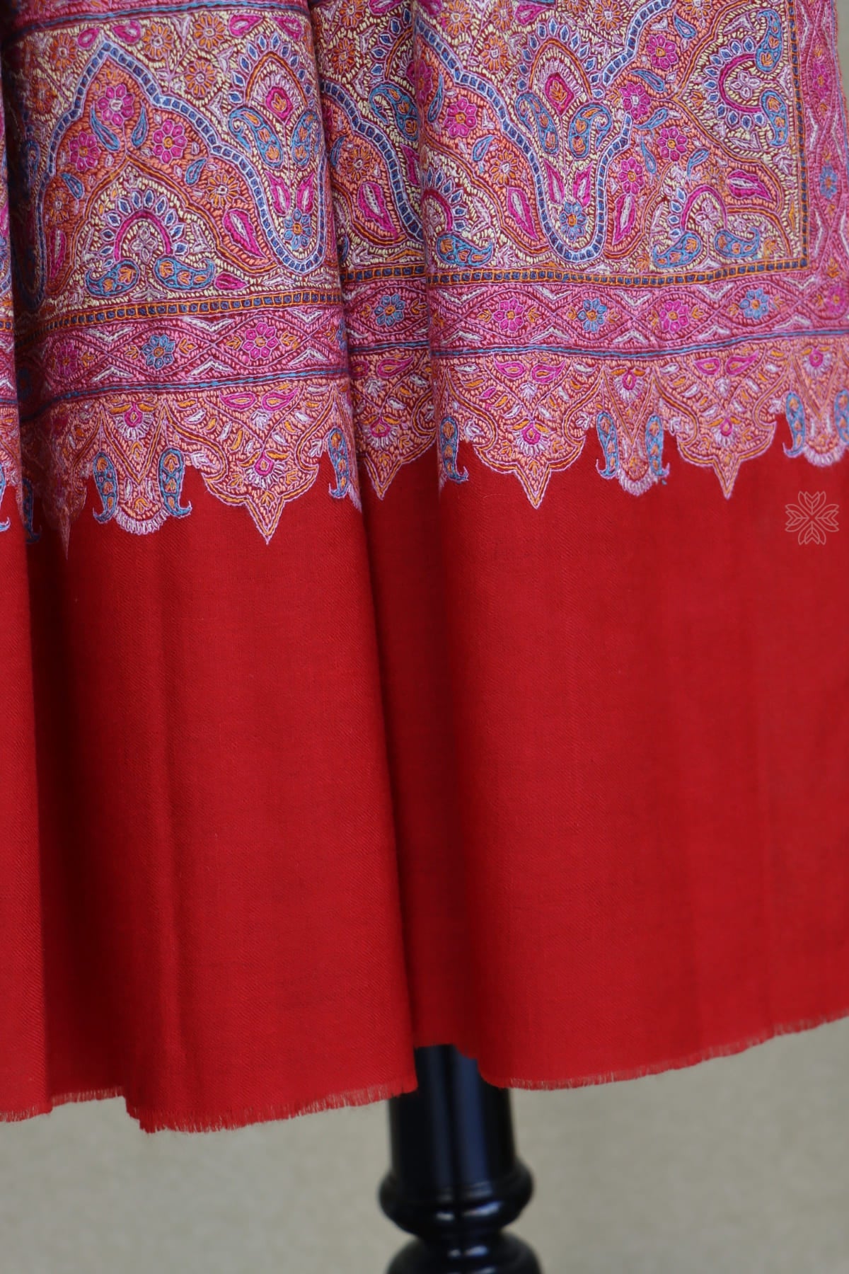 Red Sozni Jamawar Pashmina Shawl