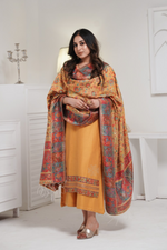 Yellow Kani Silk Floral Dupatta