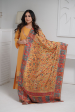 Yellow Kani Silk Floral Dupatta