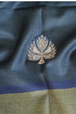Olive Green Fine Wool Zari Embroidered Unstitched Suit