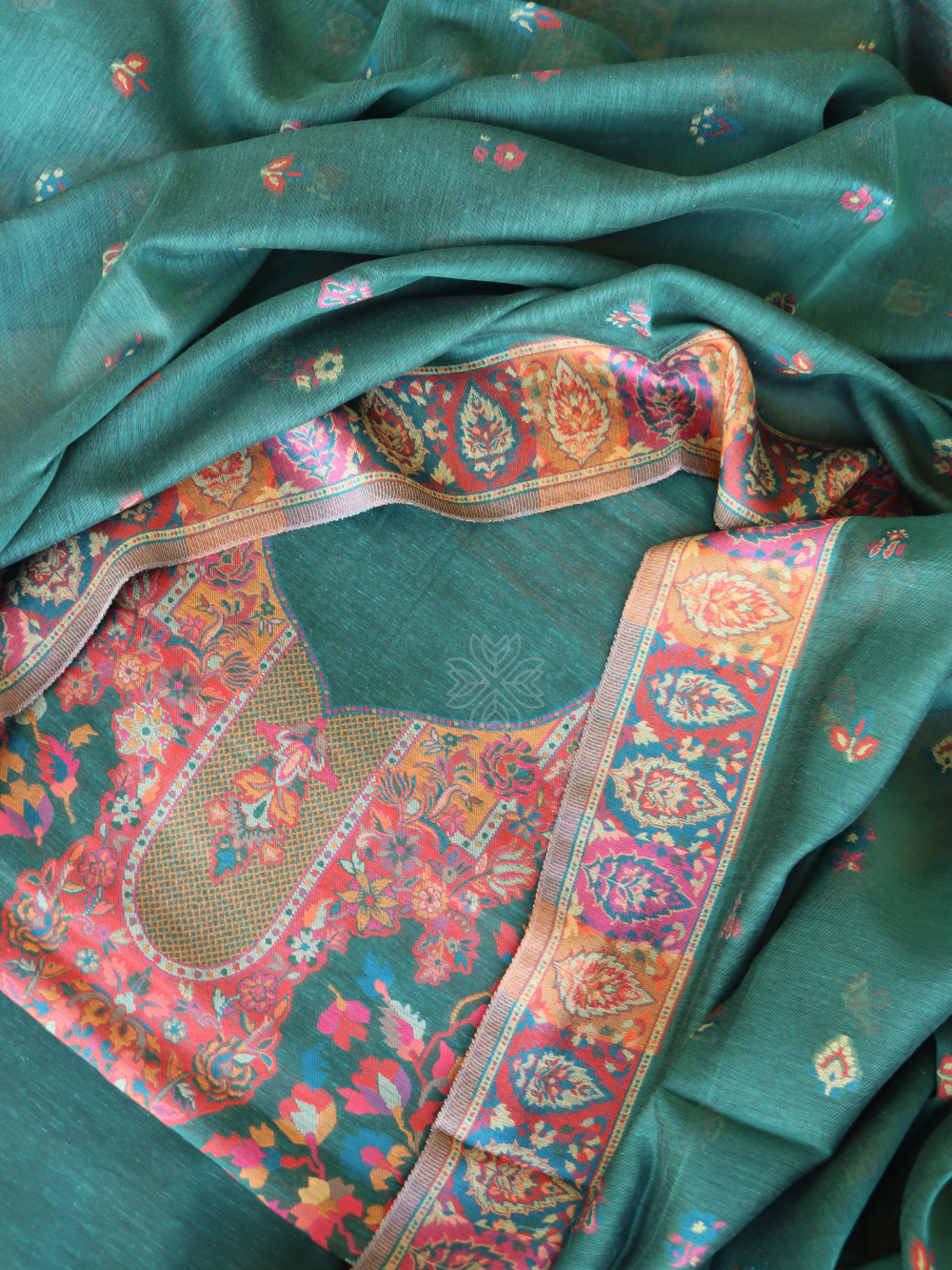 Green Kani Chanderi Silk SuitImperial Weaves