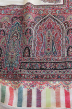 Off White Men Fine Wool Jamawar Border Shawl