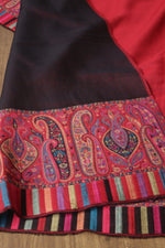 Red and Black Reversible Kani Fine Wool Shawl