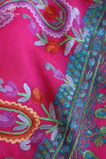 Fuchsia Pink Kashmiri Sozni Aari Hand Embroidered Suit