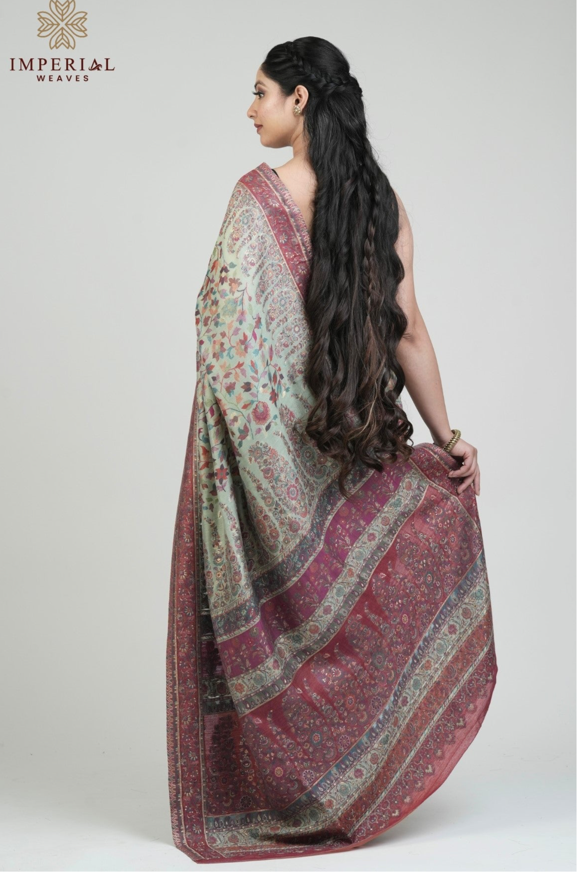 Sage Green Kani Silk Saree