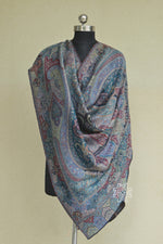 Grey Paisley Jamawar Shawl