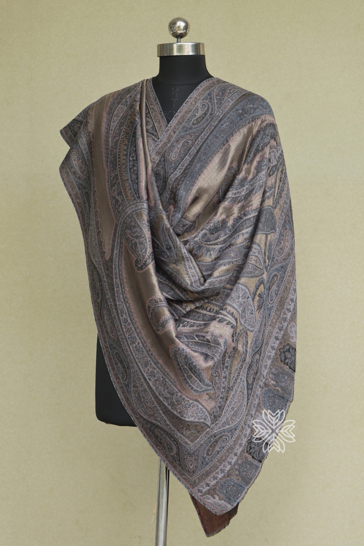 Grey Paisley Moonlight Shawl