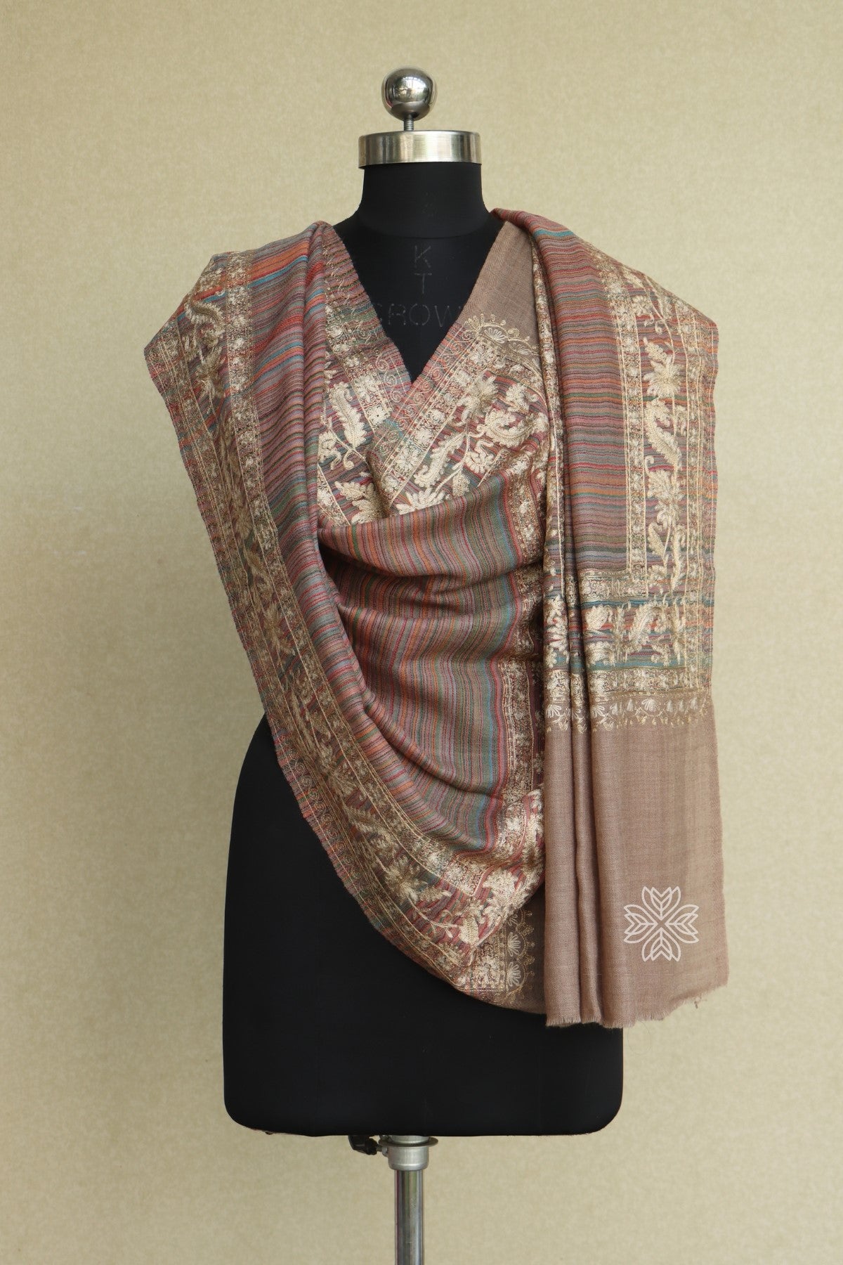 Beige Fine Wool Stole