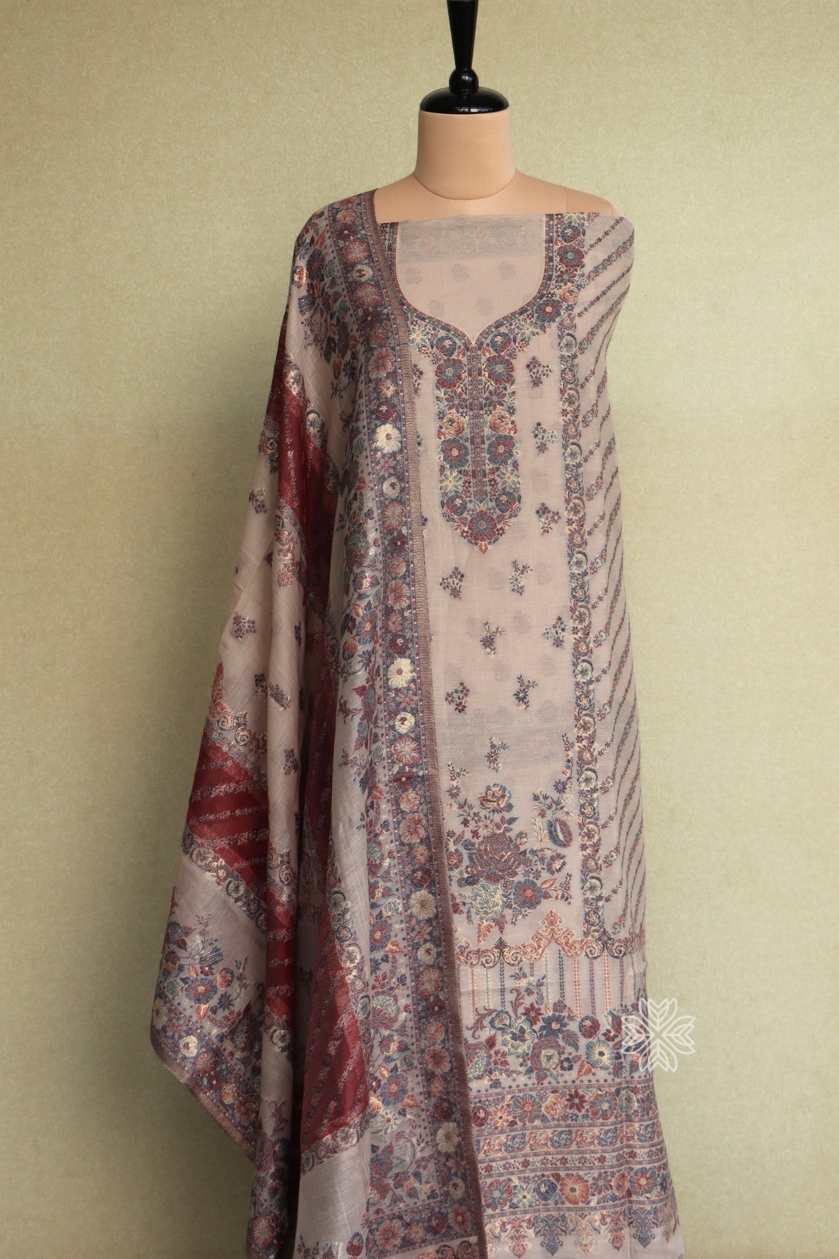 Beige Kani Cotton Suit