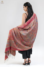 Beige Kani Silk Darbar Dupatta - Imperial Weaves