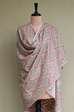 Beige Sozni Jamawar Fine Wool Shawl