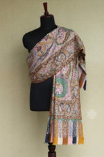 Beige Pashmina KALAMKARI Shawl For Men