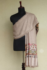 Beige Pashmina Kani Shawl For Men