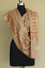 Beige Woolen Fine Wool Stole