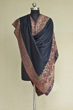 Navy Blue Kani Fine Wool Shawl