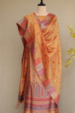 Yellow Kani Silk Linen Suit with Zari