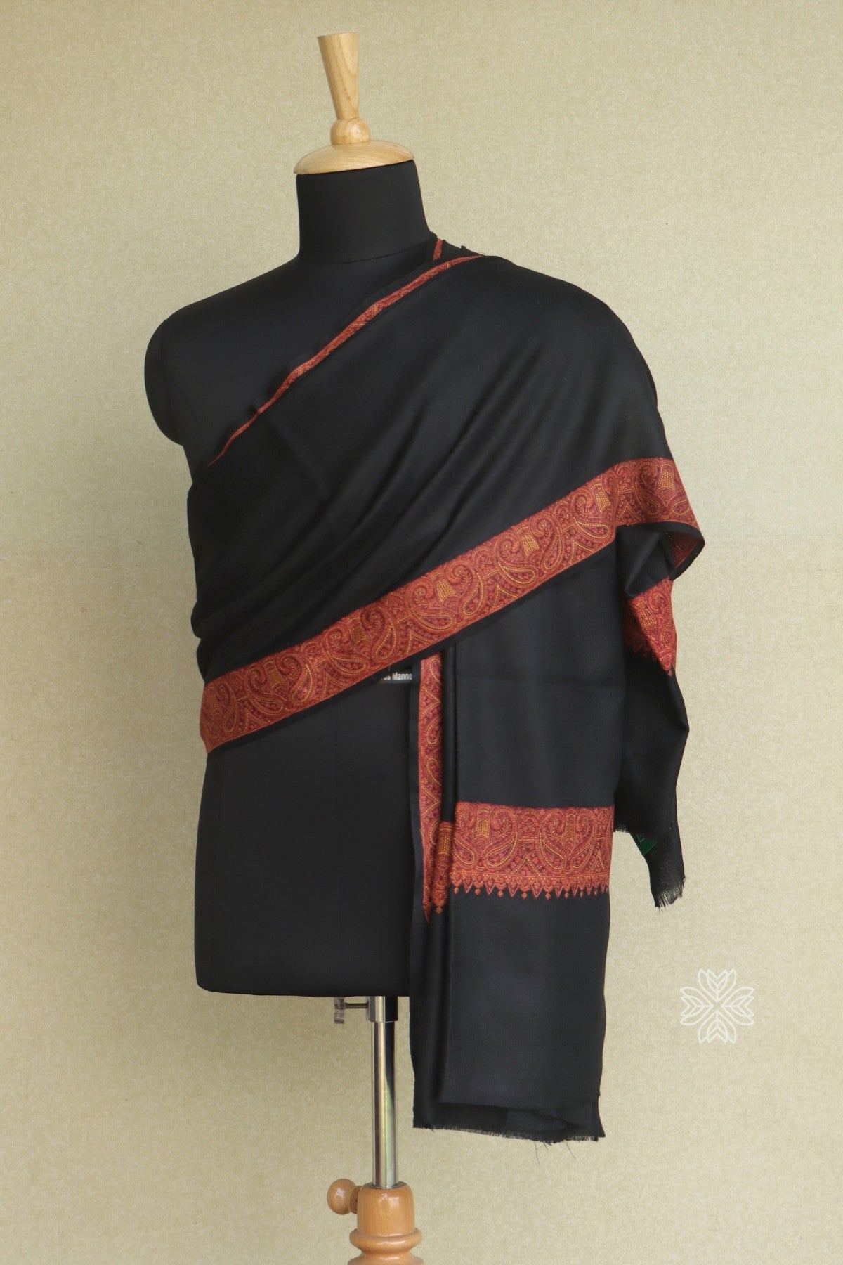 Black shawl scarf for men 