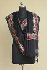 Black Aari Fine Wool Stole