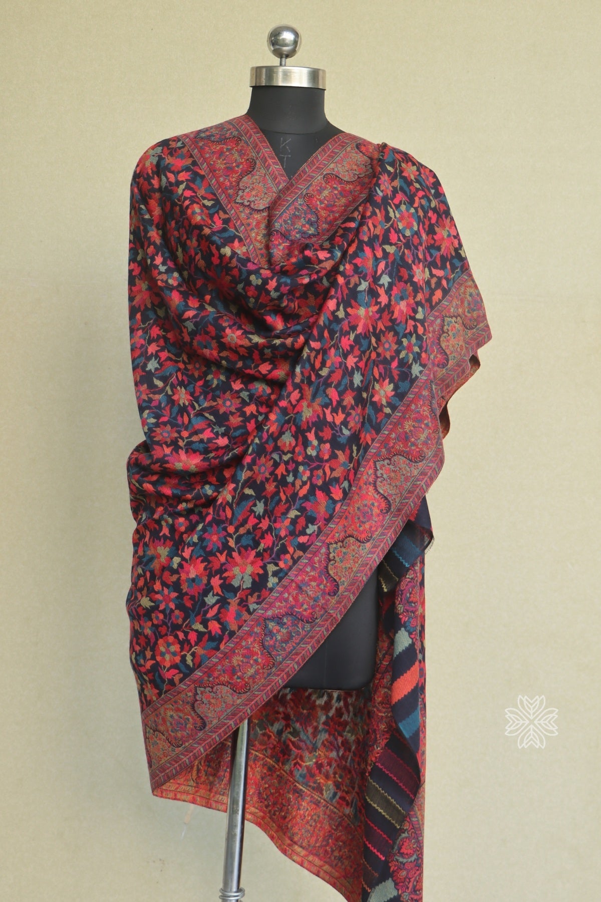 Black Kani Fine Wool Shawl
