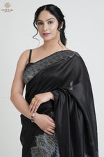 Black Kani Jamawar Pallu Silk Saree - Kani Pashmina Silk Saree, Vintage Saree, Traditional Silk Saree