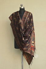 Black Paisley Kani Silk Dupatta