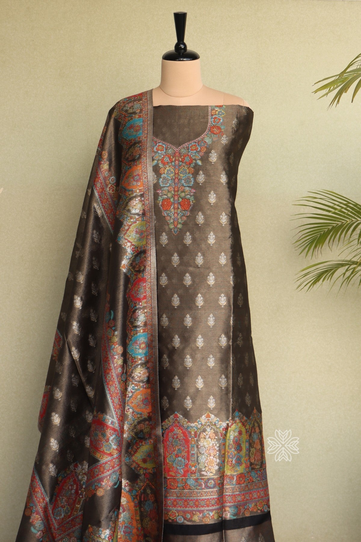 Black Kani Tissue Silk Suit