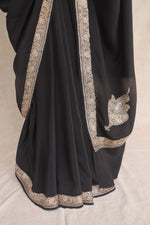 Black Kashmiri Saree