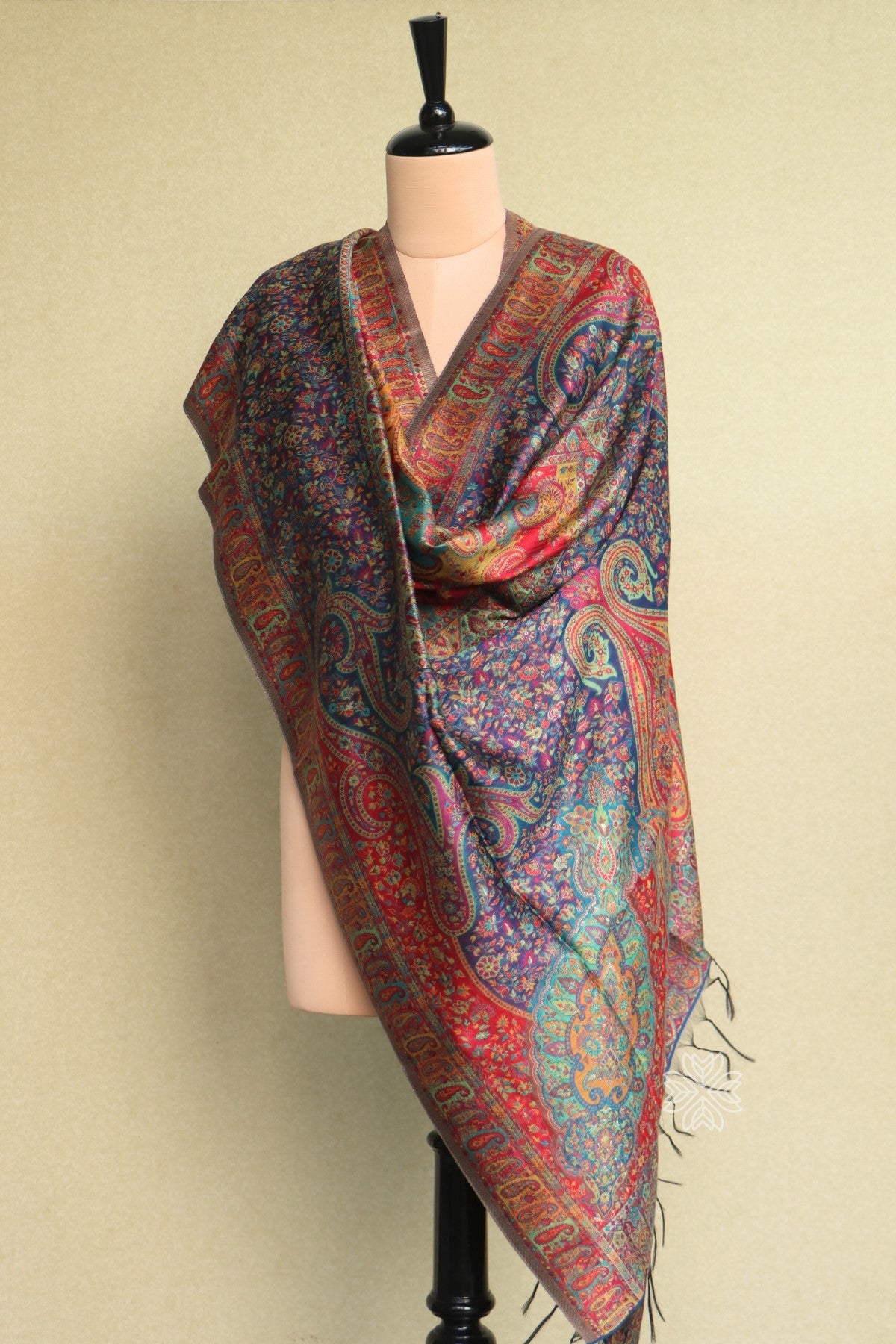 Blue Kani Silk Jamawar Dupatta