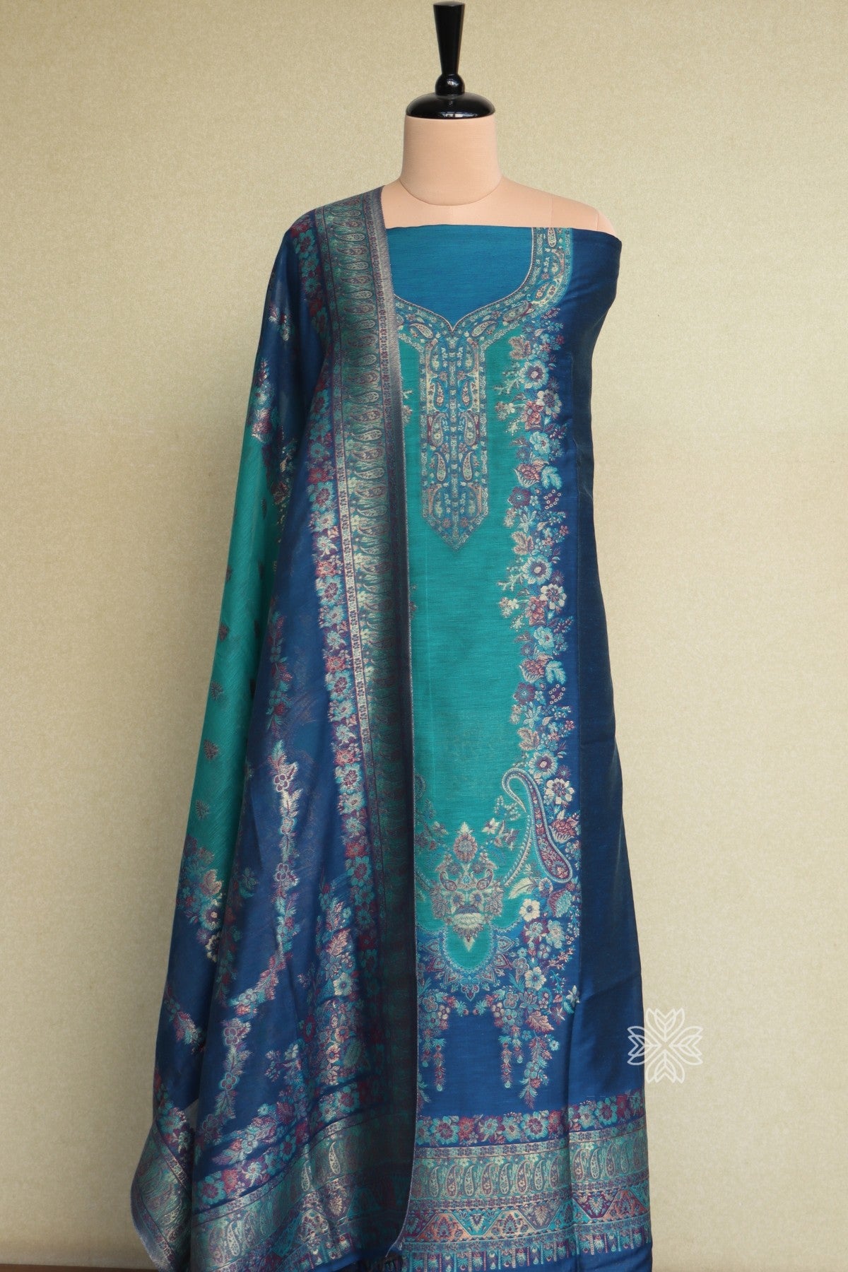 Blue Kani Cotton Suit