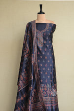 Blue Kani Organza Silk Suit