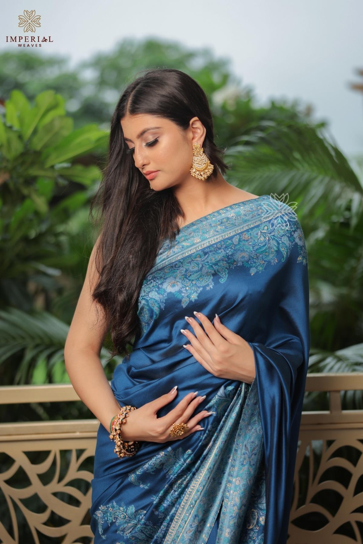 Blue Kani Pallu Silk Saree - Imperial Weaves