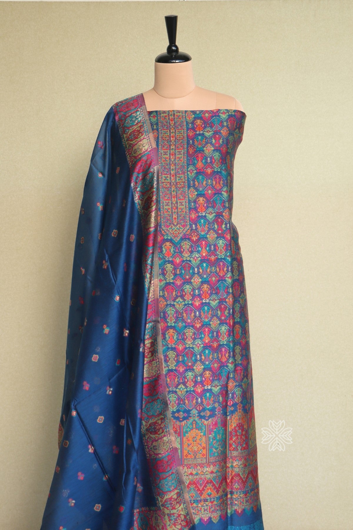 Blue Kani Silk Suit