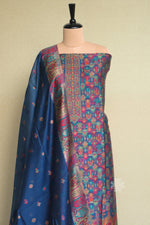 Blue Kashmiri Kani Silk Suit