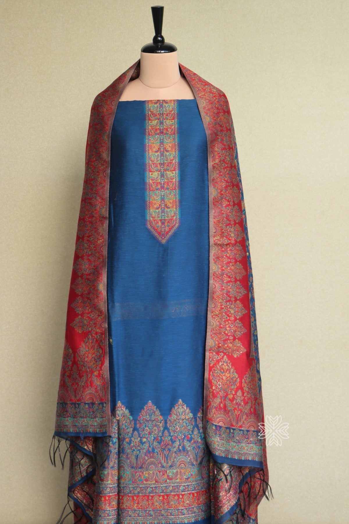 Blue Kani Silk Suit