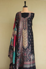 Midnight Blue Kani Silk Suit with Zari Dupatta