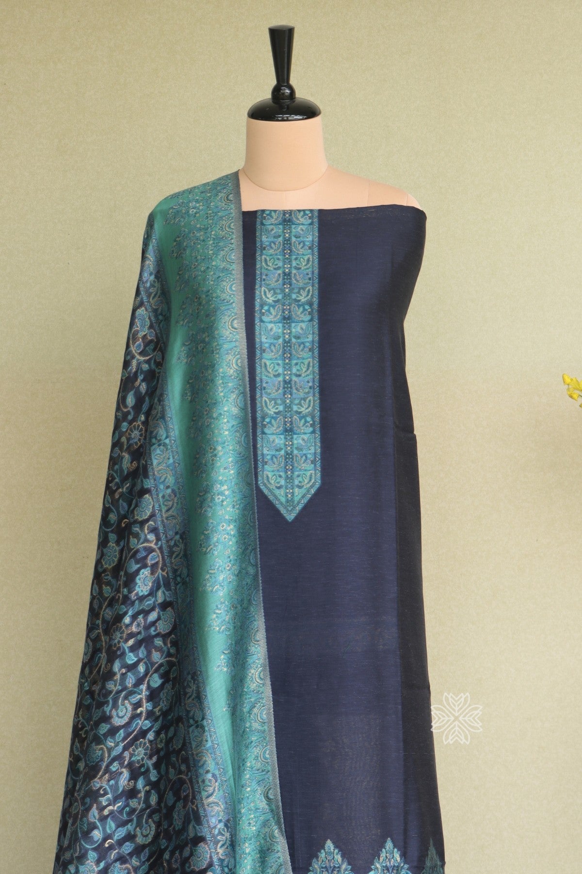 Blue Kani Silk Suit