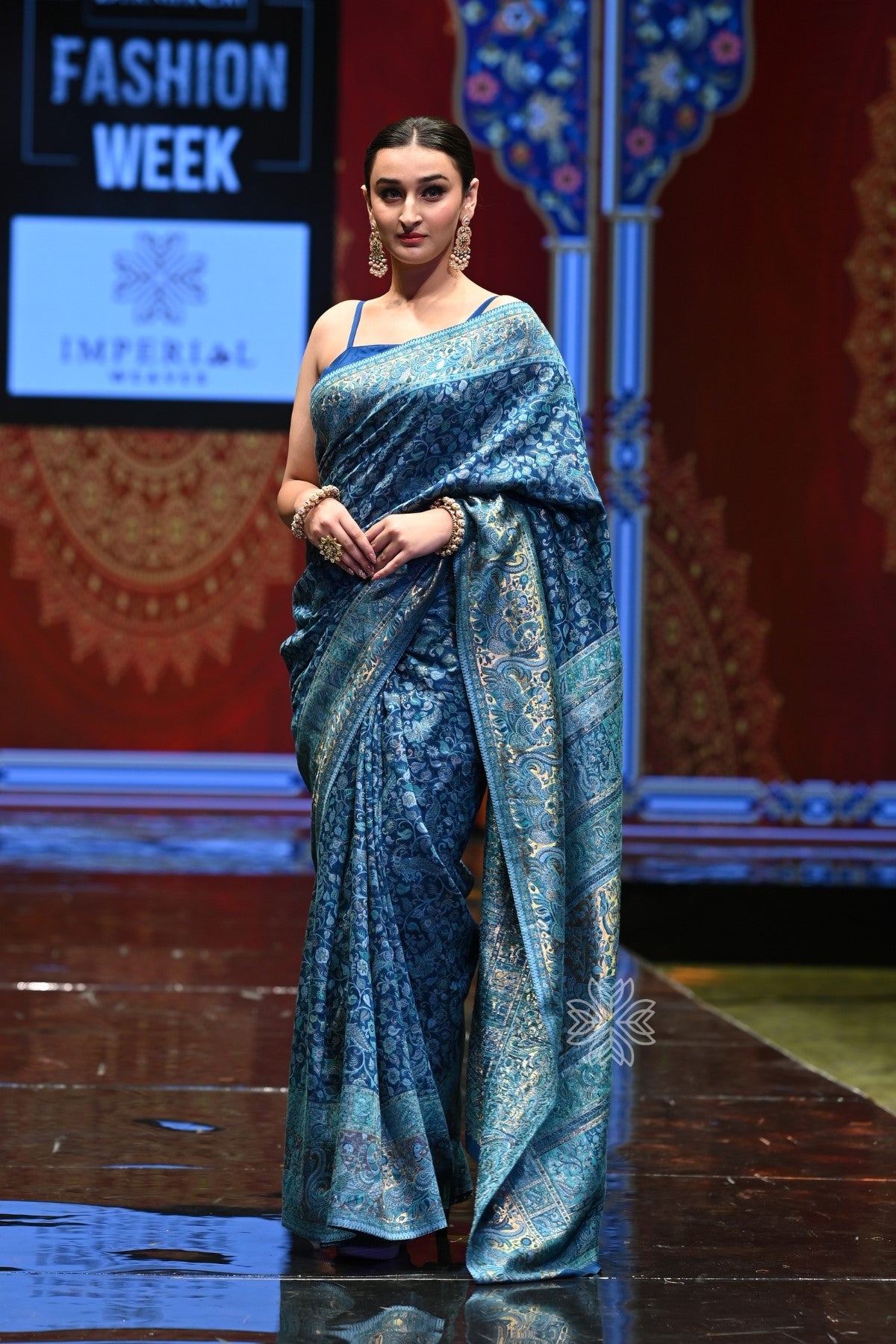 Blue Pashmina Saree