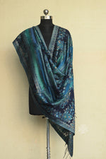 Navy Blue Kani Silk Dupatta