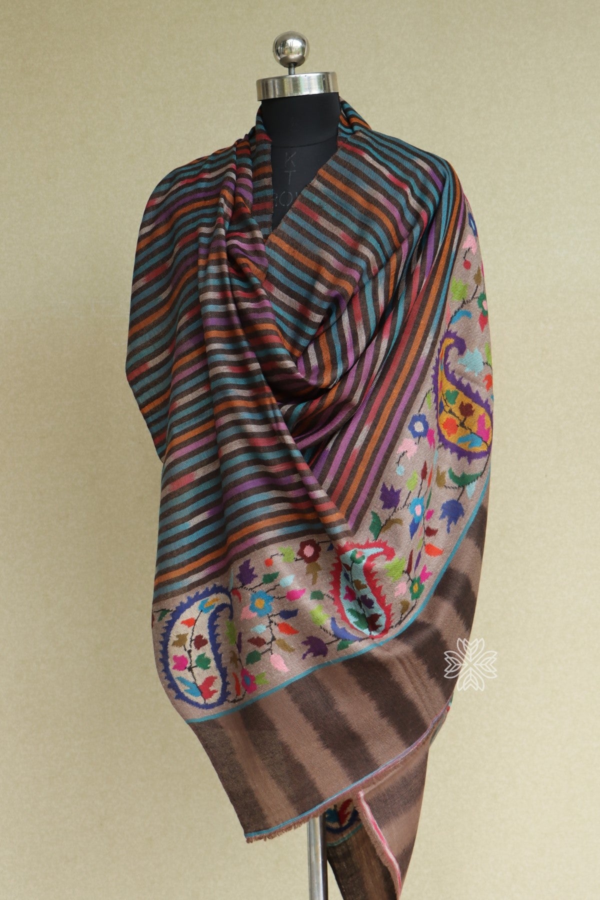 Brown Kani Pashmina Shawl