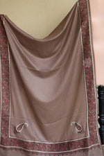 Brown Sozni Fine Wool Shawl