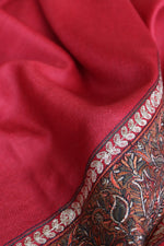 Maroon Sozni Fine Wool Shawl