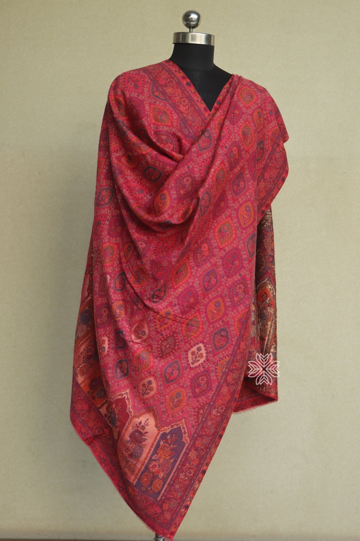 Pink Kani Fine Wool Shawl