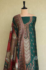 Green Kani Silk Suit with Zari Dupatta