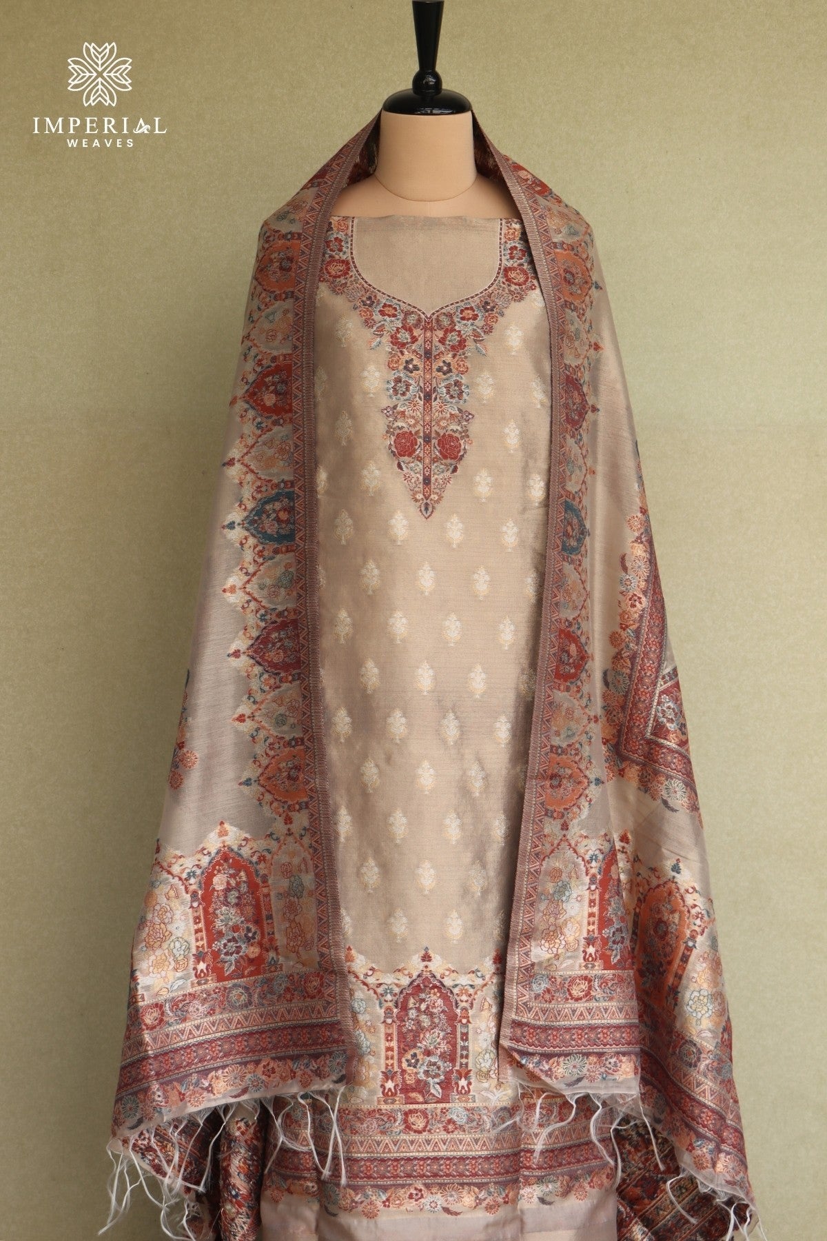 Golden Kani Tissue Silk Suit