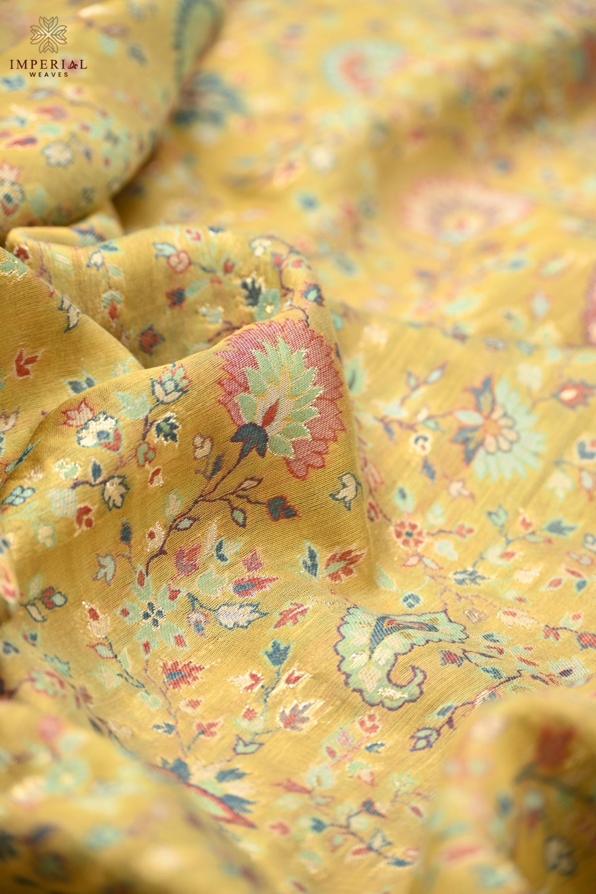 Golden Yellow Kani Silk Saree