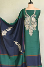 Green Fine Wool Zari Embroidered Unstitched Suit